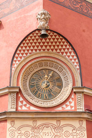 The building with the wall clock. Warsaw