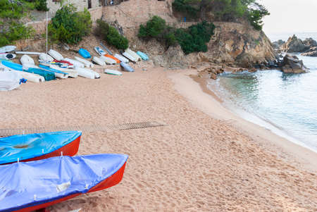 Lloret de Mar Sa Caleta beach in costa Brava of Catalonia Spain