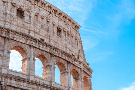 Ancient Roman Colosseum is one of the main tourist attractions in Europe.の写真素材