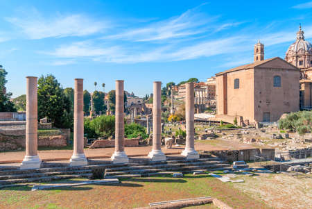 Roman Forum in Rome, Italy. Roman Forum is one of the main tourist attractions in Europe.の写真素材
