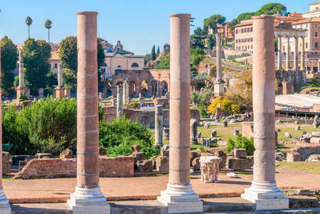 Roman Forum in Rome, Italy. Roman Forum is one of the main tourist attractions in Europe.の写真素材