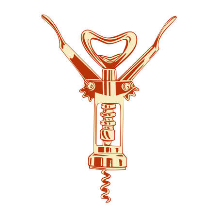 Corkscrew vector logo design template. winemaking or wine icon on a white backgroundのイラスト素材