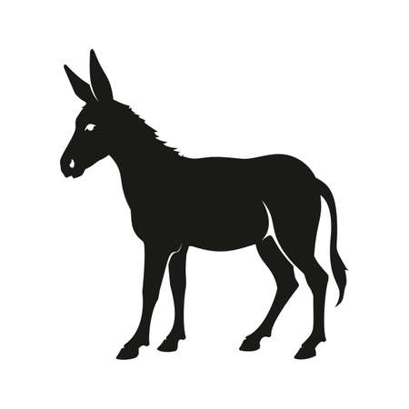 Donkey silhouette isolated icon vector illustration designのイラスト素材