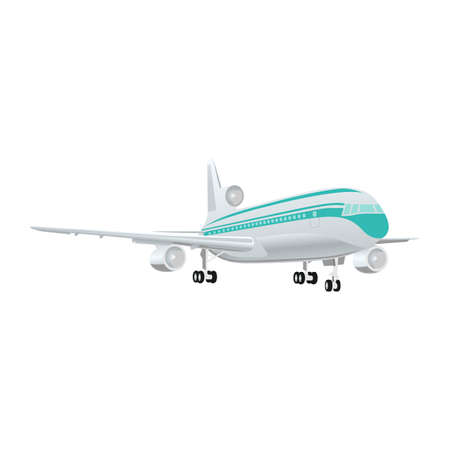 Large passenger jet airliner realistic white background isolatedのイラスト素材