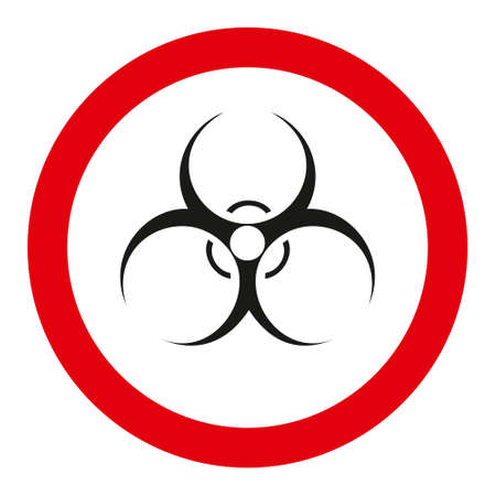 Biohazard vector round sign, isolated vector illustrationのイラスト素材