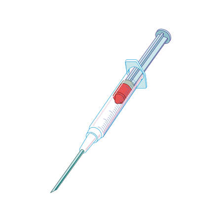 Realistic vector medical syringe isolated on white backgroundのイラスト素材