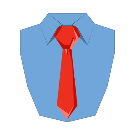 Shirt and tie flat icon. Front view, Vector illustration of dress shirtのイラスト素材