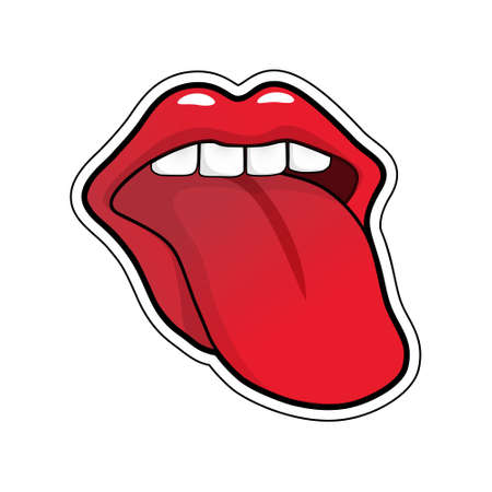Pop art vector tongue sticking outのイラスト素材