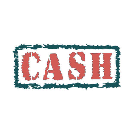 Rubber stamp with red text cash inside, vector illustrationのイラスト素材