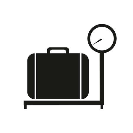 baggage scale icon vector on white background, baggage scale trendy filled icons from Airport terminal collection, baggage scale simple element illustrationのイラスト素材
