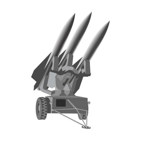 Missile is launched by launcher by army It is made up of metal and explosive vector color drawing or illustrationのイラスト素材