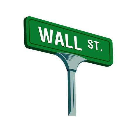 Wall street sign in New York, vector illustrationのイラスト素材