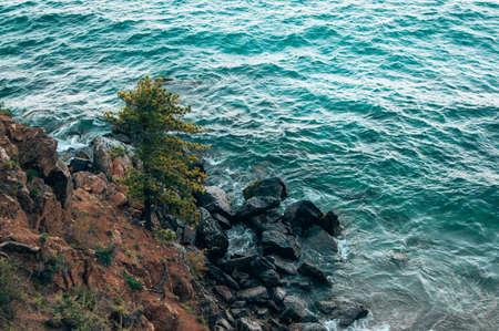 Evening time near the lake Baikalの写真素材