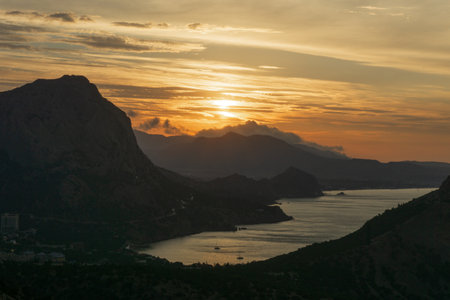 Sunset over the Bayの写真素材