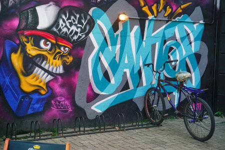 graffiti on the wallの写真素材