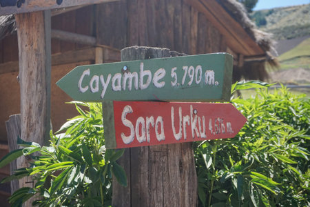 Signs of Cayambe National Parkの写真素材