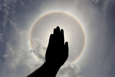an optical phenomenon sun haloの写真素材