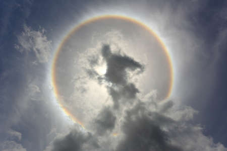 an optical phenomenon sun haloの写真素材
