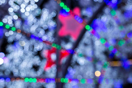 the bokeh light of christmas festivalの写真素材