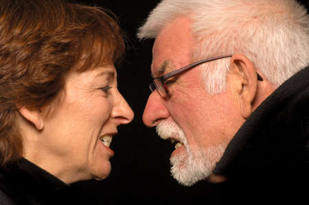 A couple fight and go head to head.の写真素材