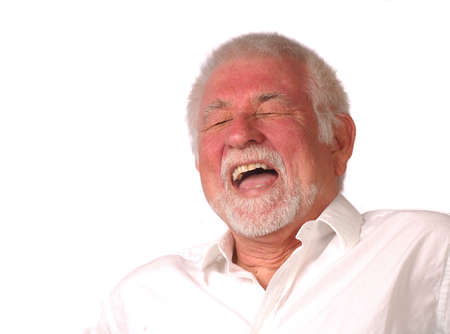 Portrait of man having a big laughの写真素材