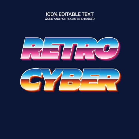 Editable Text Effect Retro Themeのイラスト素材