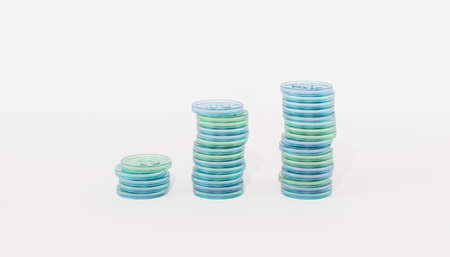 Bitcoin crypto currency coin stacks, e-commerce investment concept, 3d render bannerの写真素材