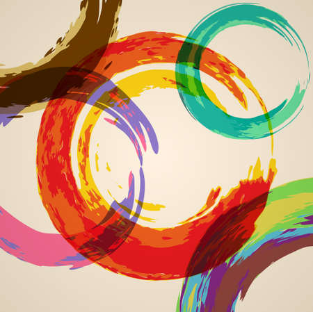 abstract background with colored circles imitating watercolorのイラスト素材