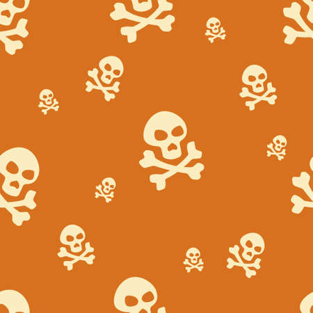 Skull Pattern Orangeのイラスト素材