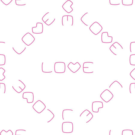 Pattern Small Inscription Loveのイラスト素材