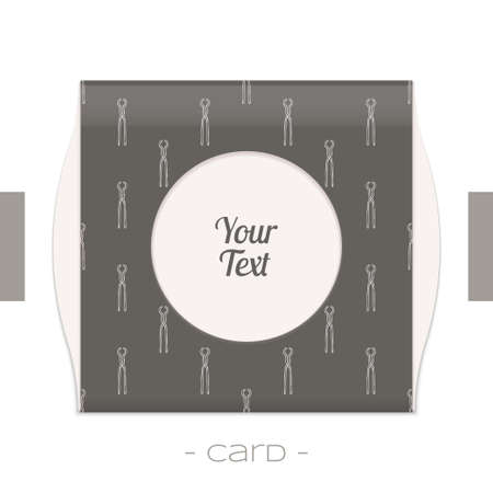 Greeting card with a pattern of forging tools and place for text on a white backgroundのイラスト素材