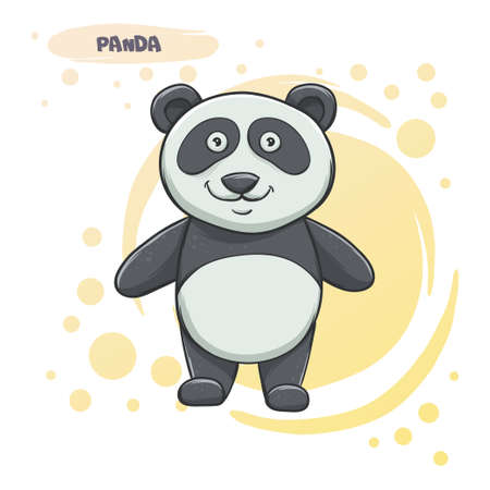 Drawn Cartoon Pandaのイラスト素材