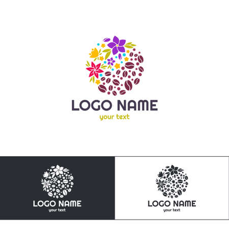 Flowers Coffee Logo Twoのイラスト素材