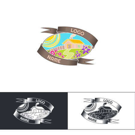 Flowers and Home Logoのイラスト素材