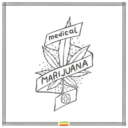 Medical Marijuana Logo Black Eight.のイラスト素材