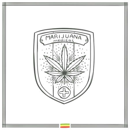 Medical Marijuana Logo Black Fiveのイラスト素材