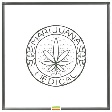 Medical Marijuana Logo Black Fourのイラスト素材