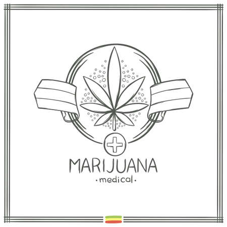 Medical Marijuana Logo Black Nineのイラスト素材