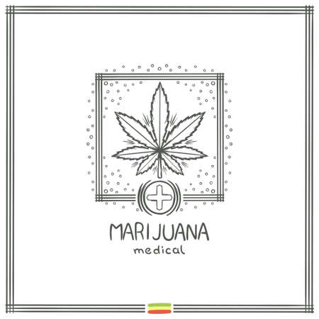 Medical Marijuana Logo Black Sevenのイラスト素材