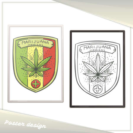 Medica Marijuana Poster Fiveのイラスト素材