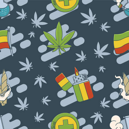 Marijuana Attributes Icons Set Twoのイラスト素材