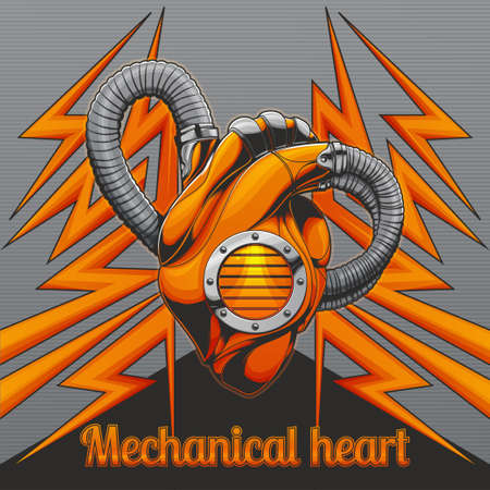 Mechanical Heart on Backgroundのイラスト素材