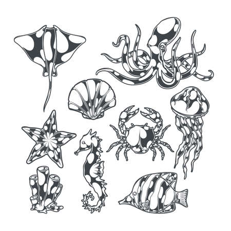 Undersea World Setのイラスト素材
