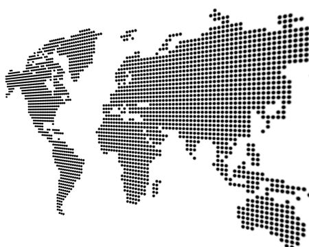 World map - black points on white background - 3Dの写真素材