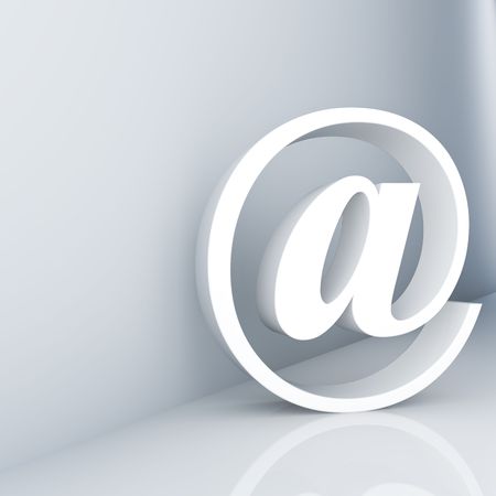 Rendering of an e-mail symbolの写真素材