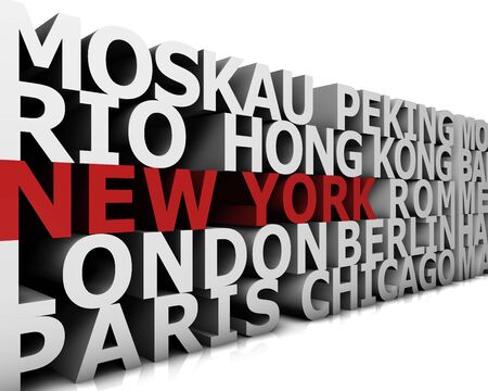 typographical demonstration of big cities - new york  3dの写真素材