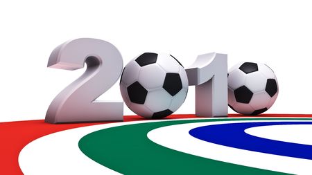 Abstract 3D rendering of soccer world cup 2010の写真素材
