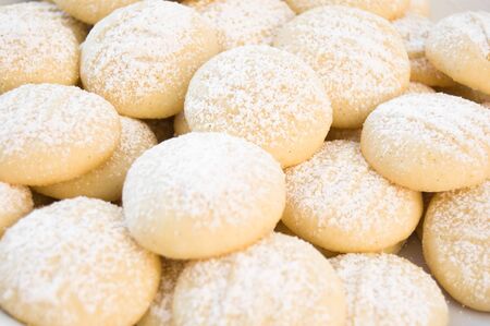 Sweet cookies with confectioners' sugarの写真素材