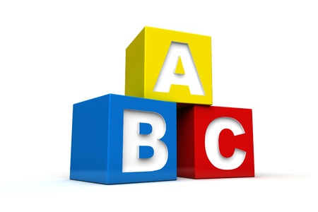 Blocks with alphabet letters on themの写真素材