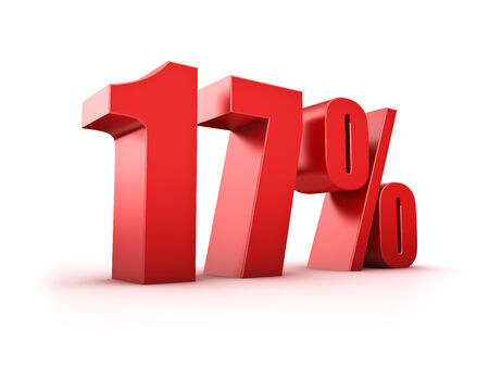 3D Rendering of a seventeen percent symbolの写真素材